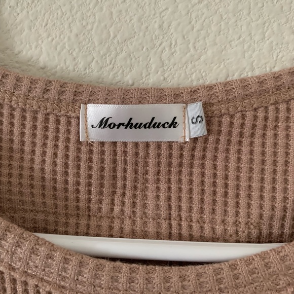 Universal Thread Beige Ribbed Knit Top - Picture 2 of 4